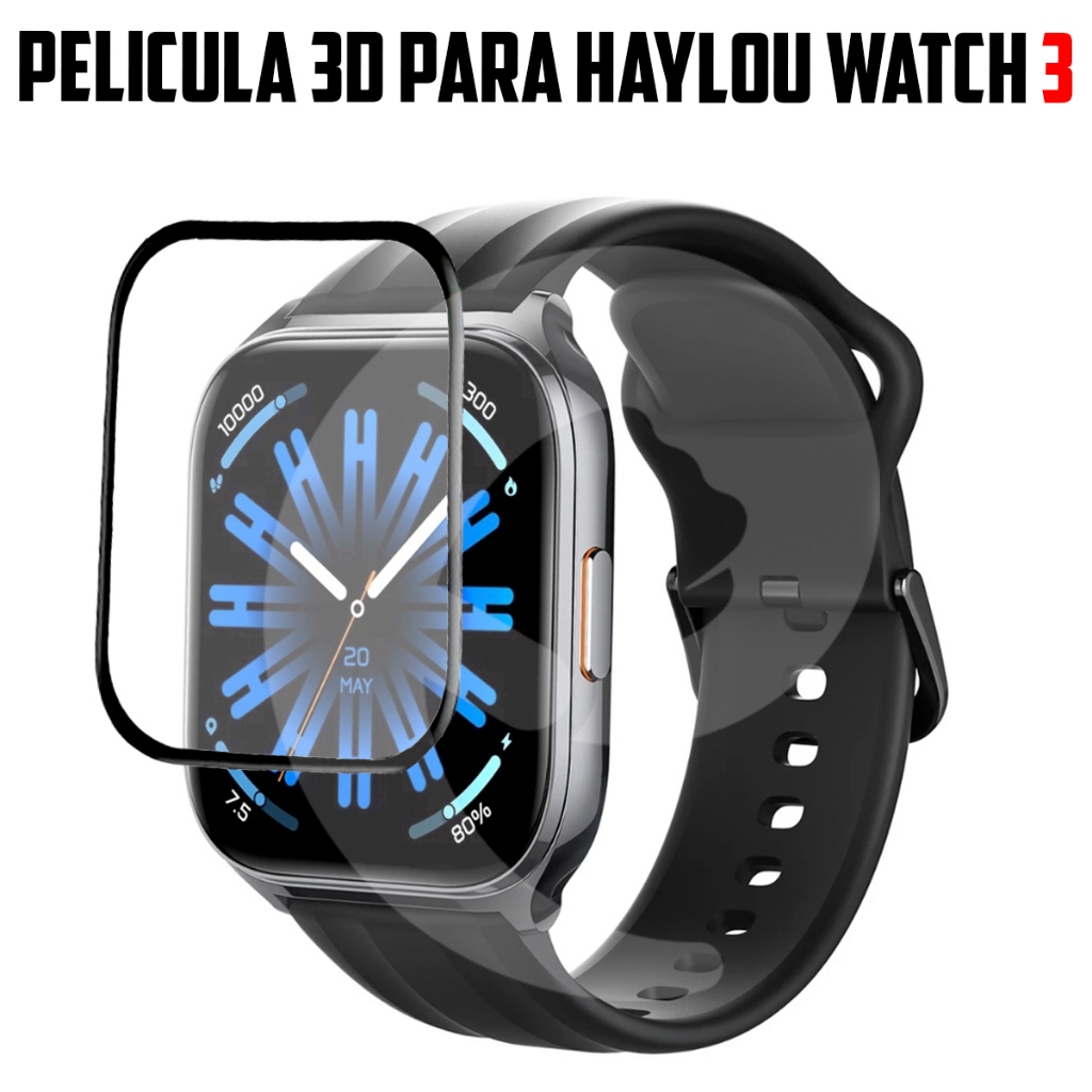 Película 3D de Proteção para Smartwatch Compatível com Modelo Haylou Watch 3 em TPU