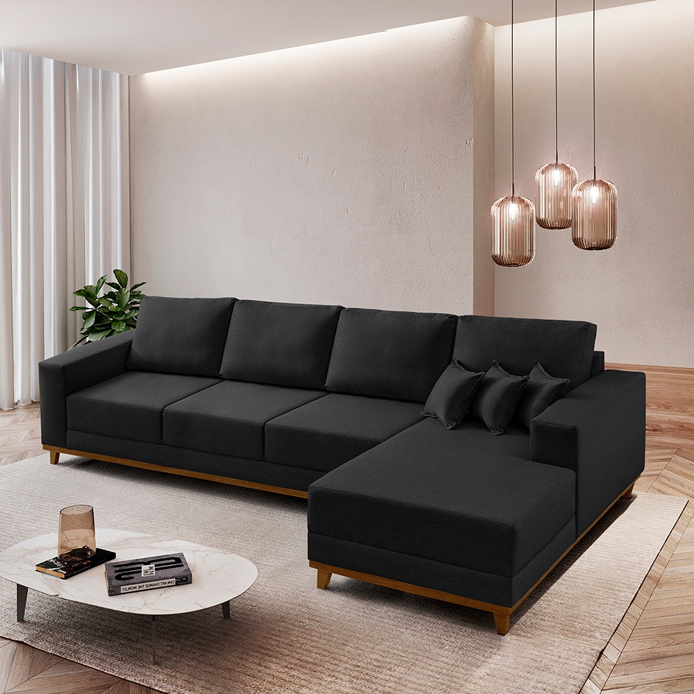 Sofá Cronos 03 Metros Chaise Lado Direito Meu Sofá Online