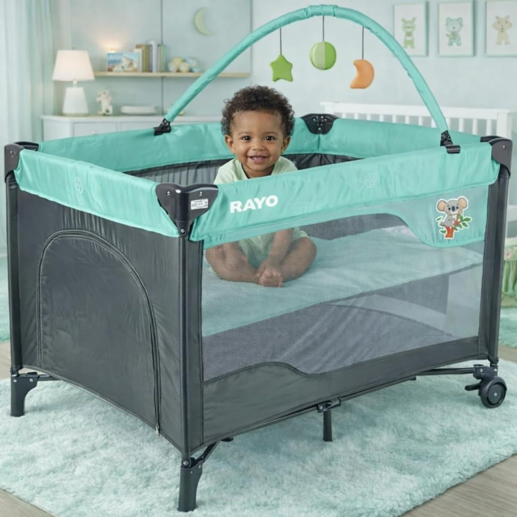 Berço e Cercadinho Portátil Mobile Mosquiteiro e Bolsa para Transporte Rayo