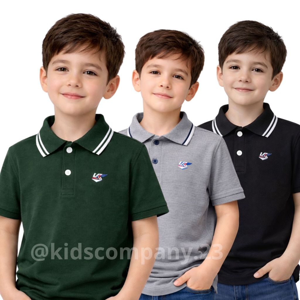 Kit 3 e Kit 2 Camiseta Infantil Gola Polo Masculina 100% Algodão Para Menino — imagem 2 de 2