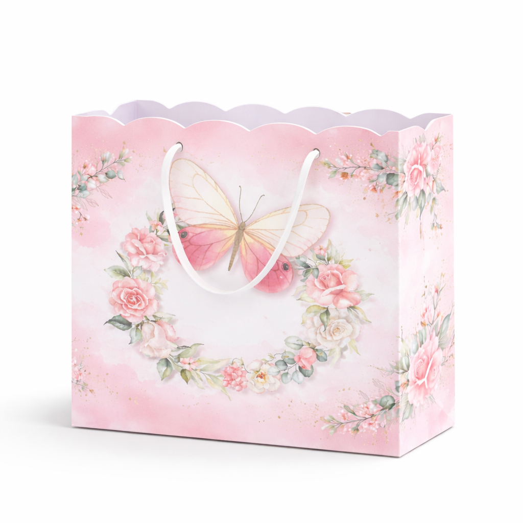 Sacolinha Jardim das Borboletas Personalizada(20x14x5cm) | Lembrancinha Festa Infantil Luxo | Envio Rápido