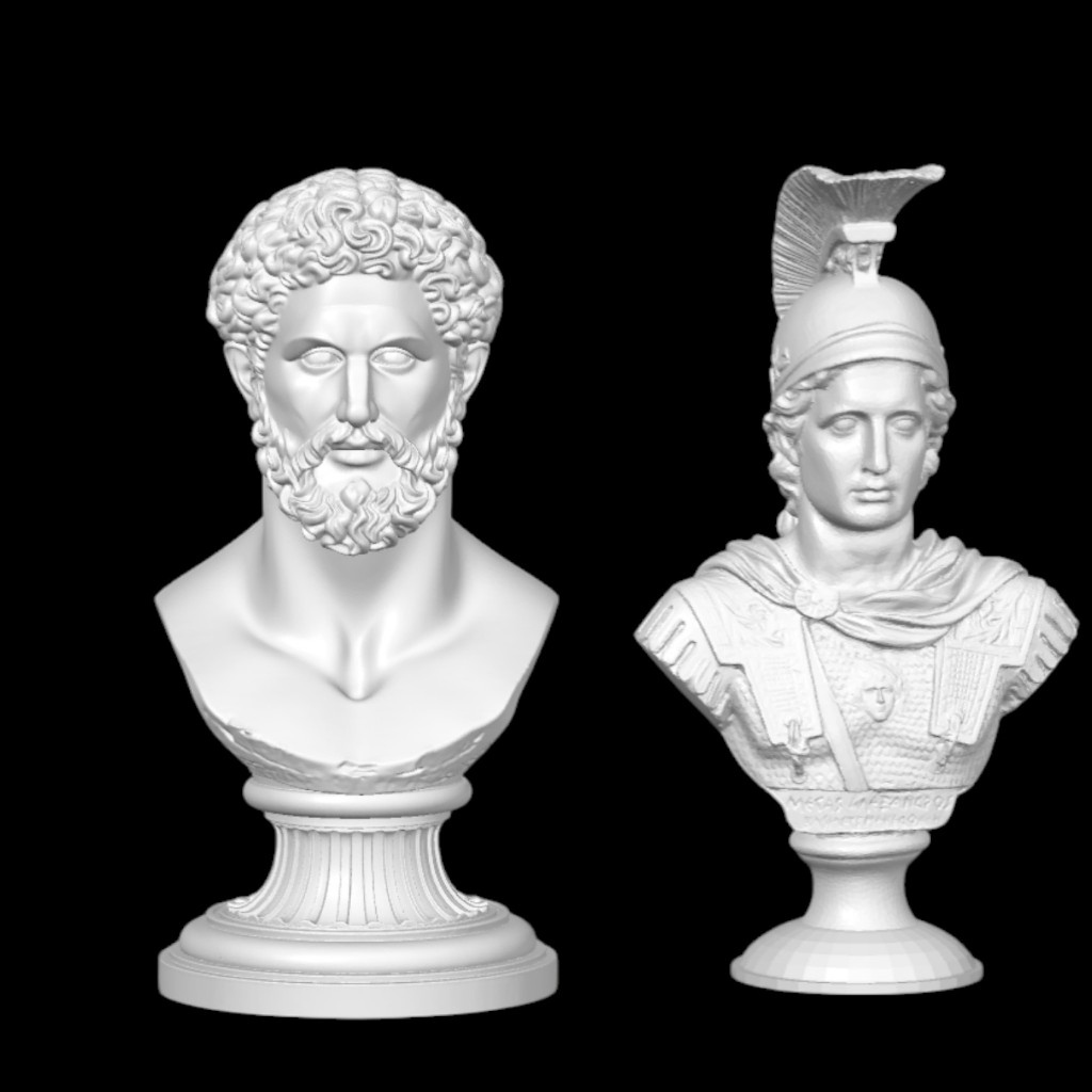 Kit Alexandre O Grande + Filipe II Da Macedônia Busto Escultura Impressa Em 3D
