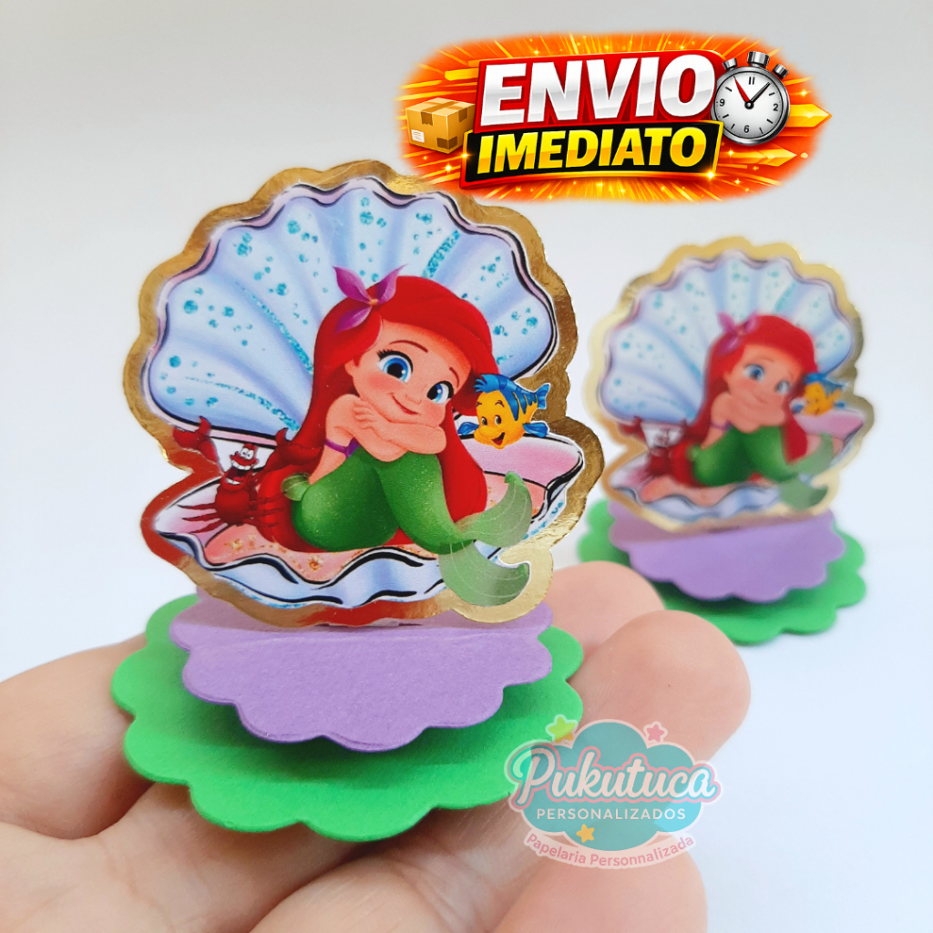 Tags Aplique 3D A PEQUENA SEREIA ARIEL CUT Lembrancinhas, Apliques em pra caixinhas, cofrinhos, Nutella, Tubo latas...