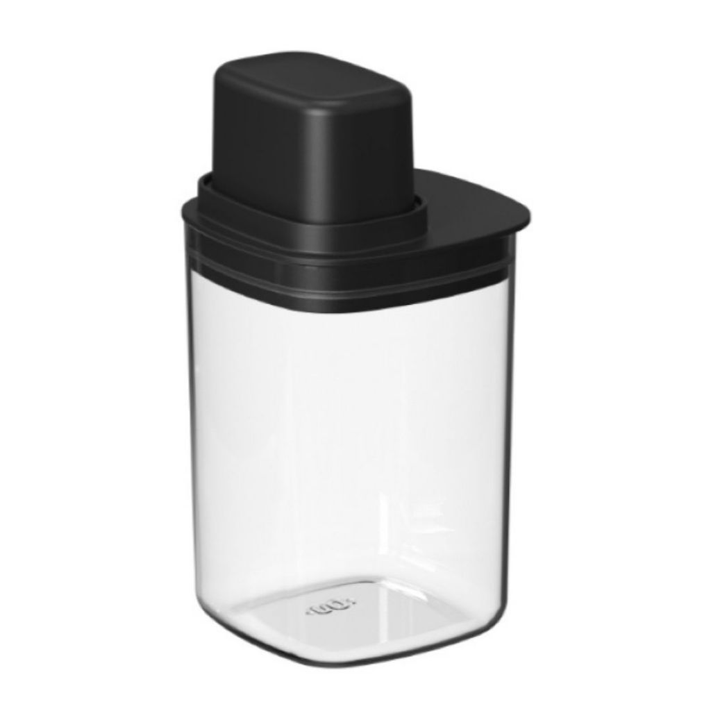 Pote Hermético Para Mantimentos Com medidor Quadrado 1L Ou Preto