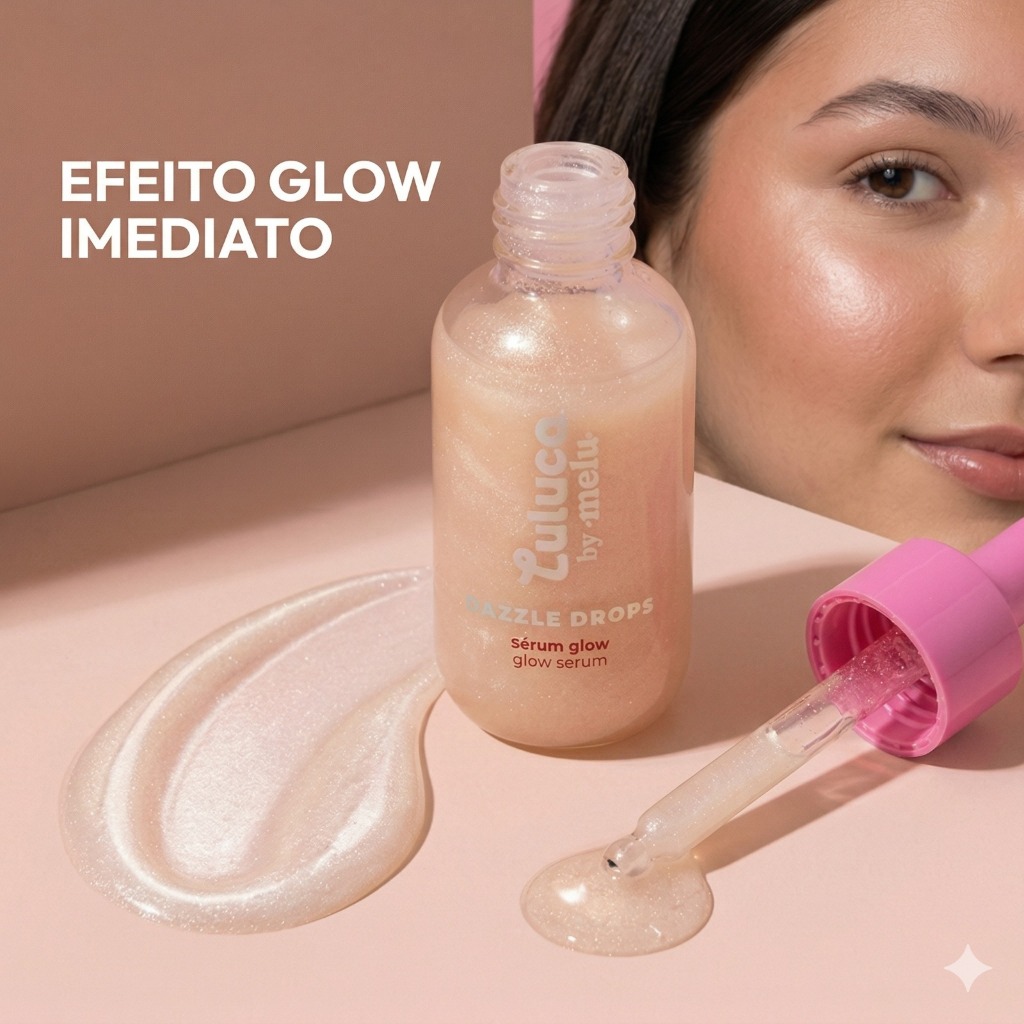Sérum Glow Dazzle Drops Luluca By Melu - Brilho Perolado/ Efeito Glow/ Pele Iluminada em Oferta na Shopee