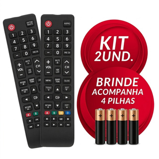 Kit Controle Remoto Compatível Samsung Smart TV com Pilhas AAA Inclusas Pronto para Uso em Oferta na Shopee