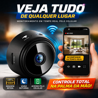 Mini Câmera WiFi 1080P HD Visão Noturna Sensor Movimento A9 Segurança Espiã Com App em Oferta na Shopee