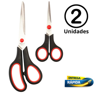 Kit Tesoura Aço Inox Profissional 2 Peças 20cm + 13cm Multiuso Cozinha Papel Tecido Envio 24h em Oferta na Shopee