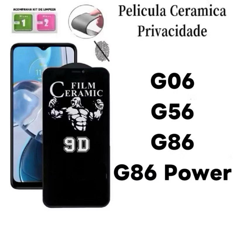 Película 9D Ceramica Privacidade Anti Spy Para motorola G06 G56 G86 G86 Power