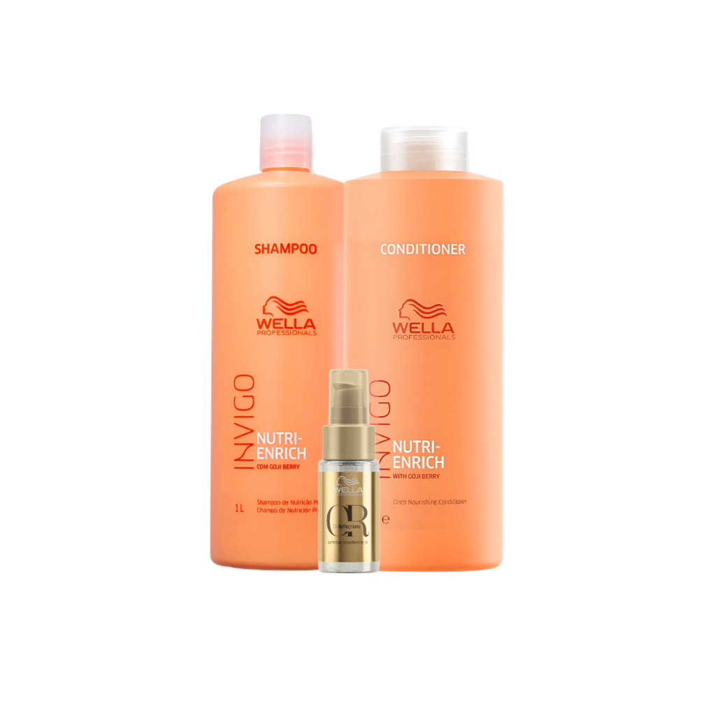 Kit Wella Professionals Invigo Nutri-Enrich - Shampoo 1L + Condicionador 1L + Óleo 30ml