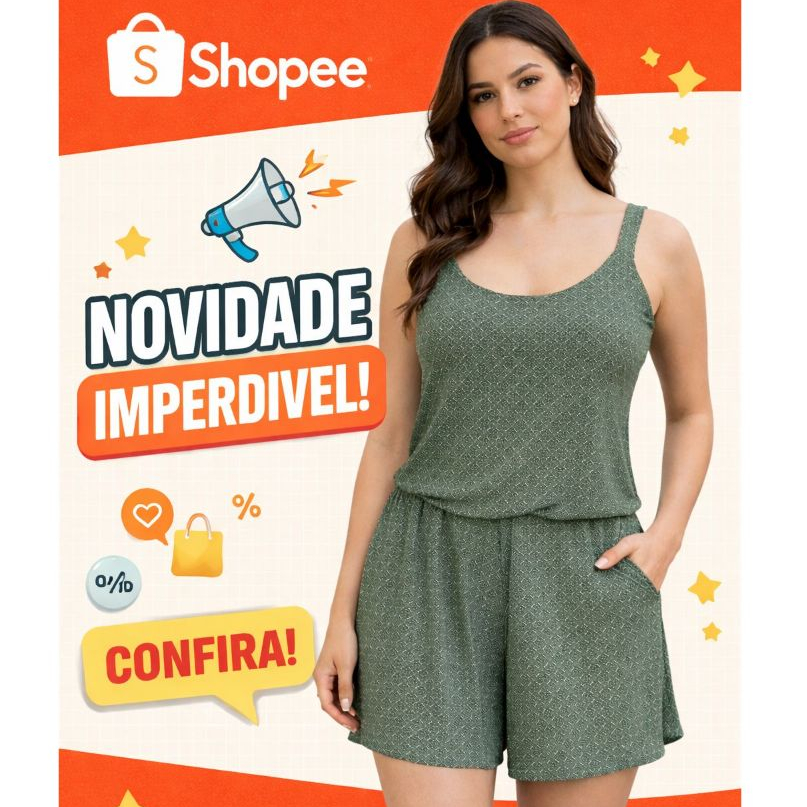 Macaquinho Feminino Leve Confortavel Liganete Moda Verão Oferta Alcinha