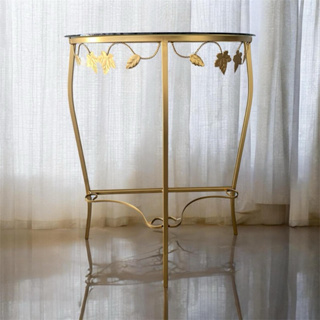 Aparador De Ferro Meia Lua 60cm Detalhe Folha em Oferta na Shopee