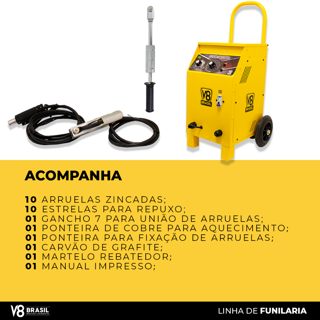 Repuxadeira Elétrica Spotcar 2200E 220V Funilaria Automotiva - V8 Brasil · foto 2