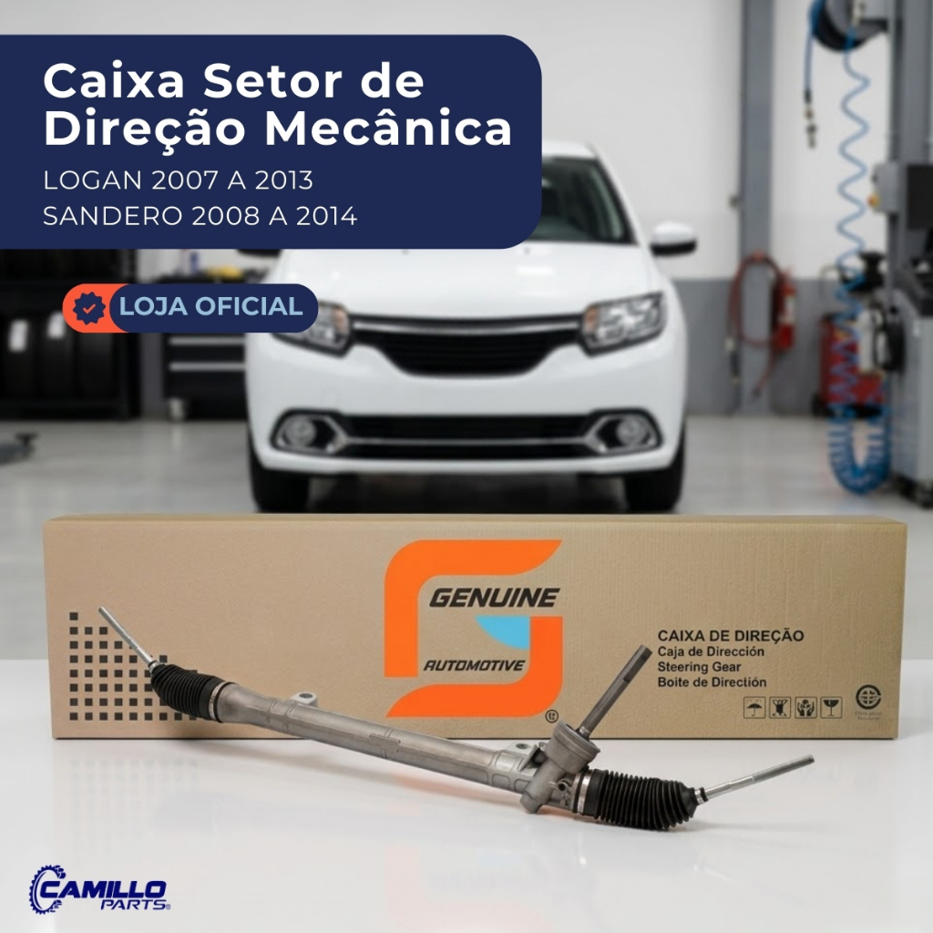 Caixa Setor Direção Mecânica Logan Sandero 2007 a 2014 Nova Genuine Automotive