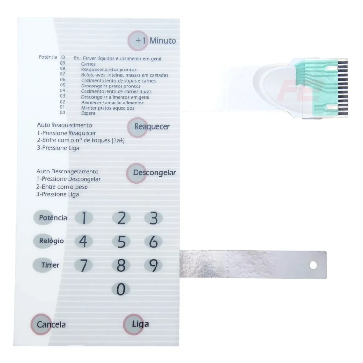 Membrana Microondas Para Brastemp Bmp31 Branco Sem Dourador