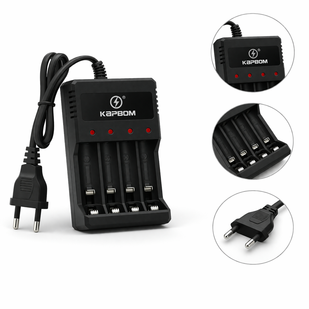 Carregador de Pilha AA e AAA Bivolt Kapbom Rápido