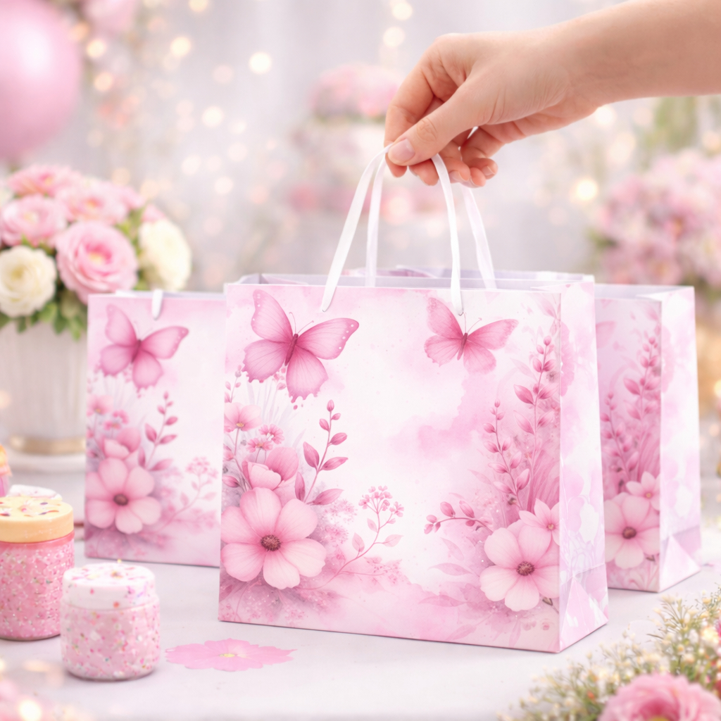 Sacolinhas Jardim das Borboletas  Encantado Personalizada (20x14x5cm) | Lembrancinhas Festa Infantil Luxo | Envio Rápido
