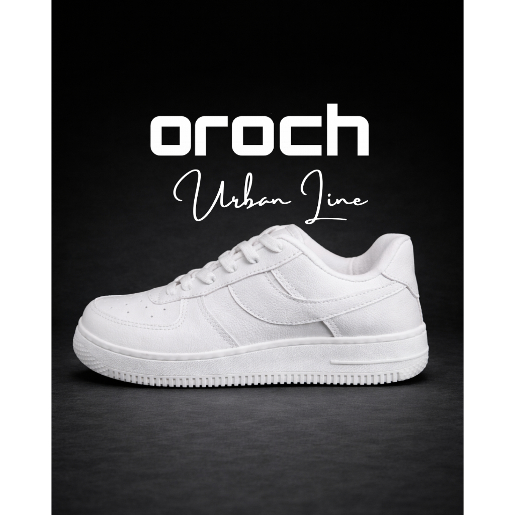 Tênis Oroch Urban Line Branco Confortável Minimaista com Logo em Alto Relevo