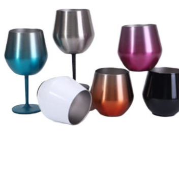 kit5 Taça Copo Térmico De Aço Inoxidável 2 Em 1 Para Gin Vinho Cerveja Drink Bebidas 14oz | Envia Rápida pe de plasctico