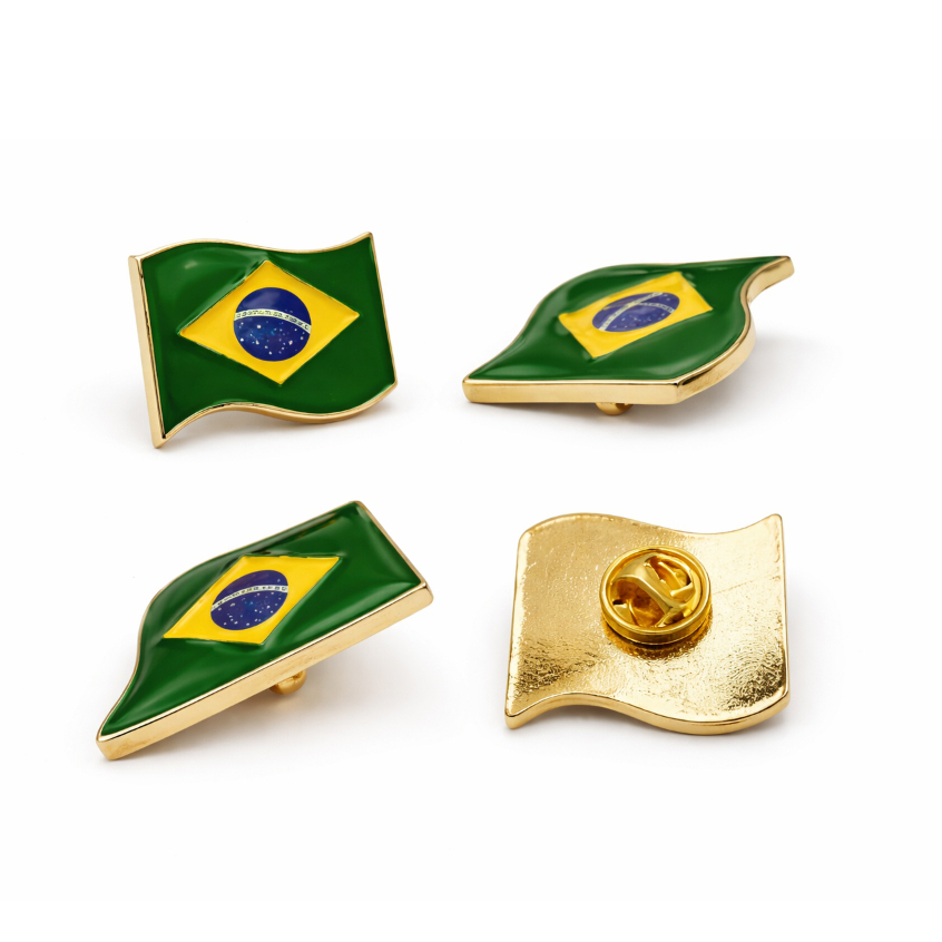 BOTON PIN  BRASIL OURO BANDEIRA PREMIUM