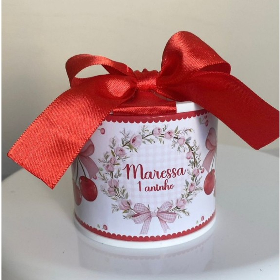 Kit tubolatas personalizadas 5x6 Cerejinha - Lembrancinha maternidade - chá de bebê - aniversário