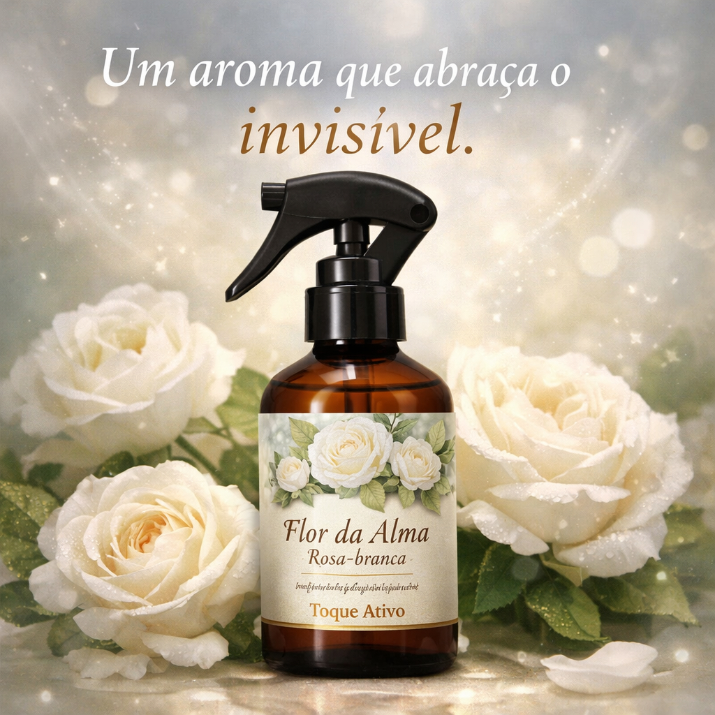 Imagem Borrifador Rosa Branca 100ml | Aromaterapia Relaxante e Equilíbrio Emocional | Spray Ambiente Natural Flor da Alma