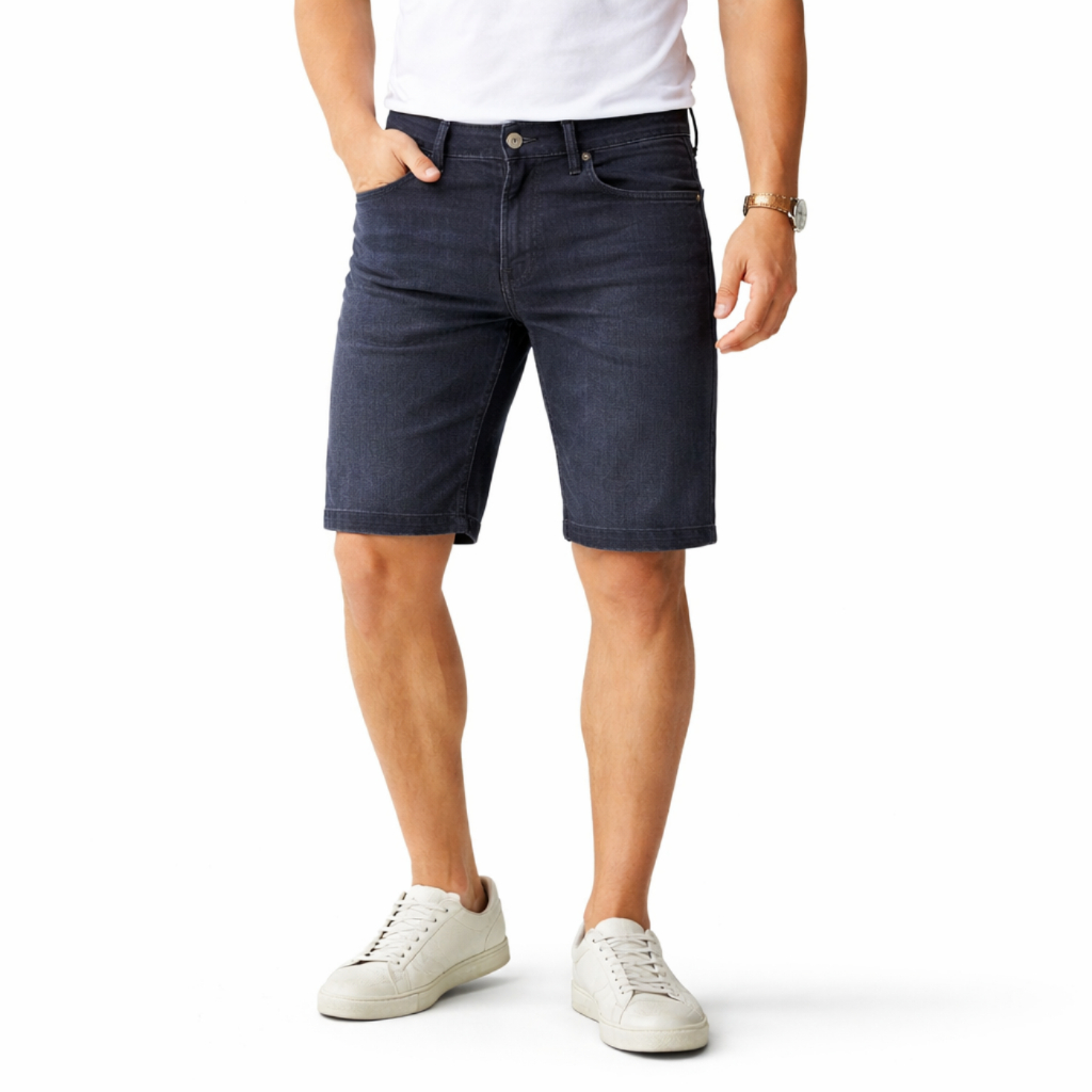Bermuda Jeans Masculina Preta | Elastano Conforto | Casual Moderna | Tamanho 38 ao 48