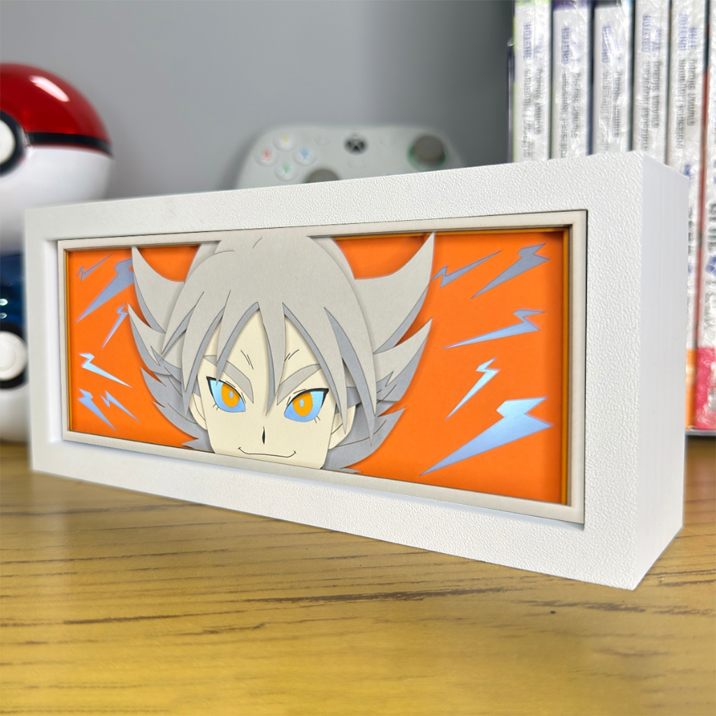 Luminária Lightbox Anime 3D LED Decoração de Mesa PC Gamer Inazuma Eleven Super Onze Shirou Fubuki