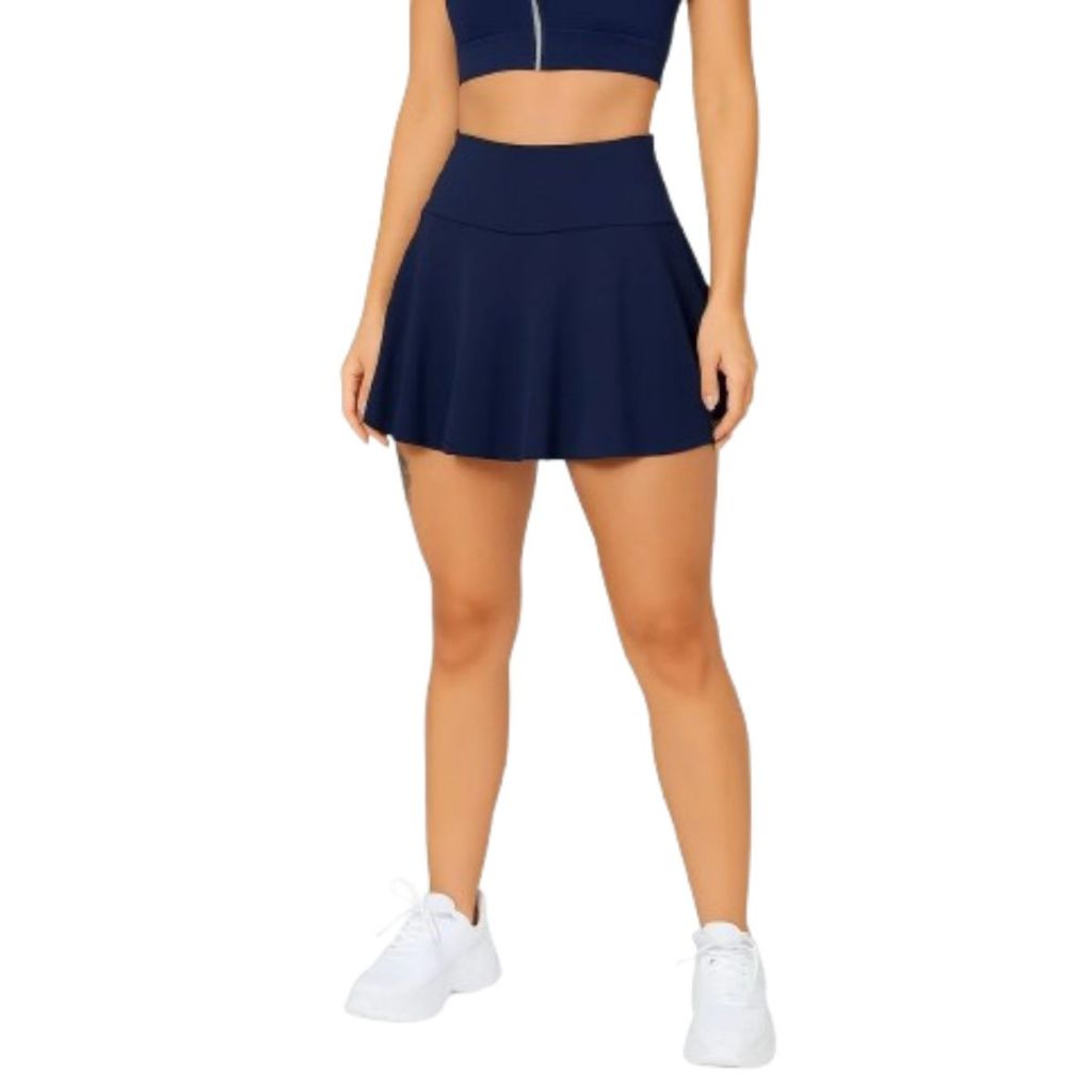 Short Saia Fitness Feminino Com Short Interno / Suplex Cintura Alta