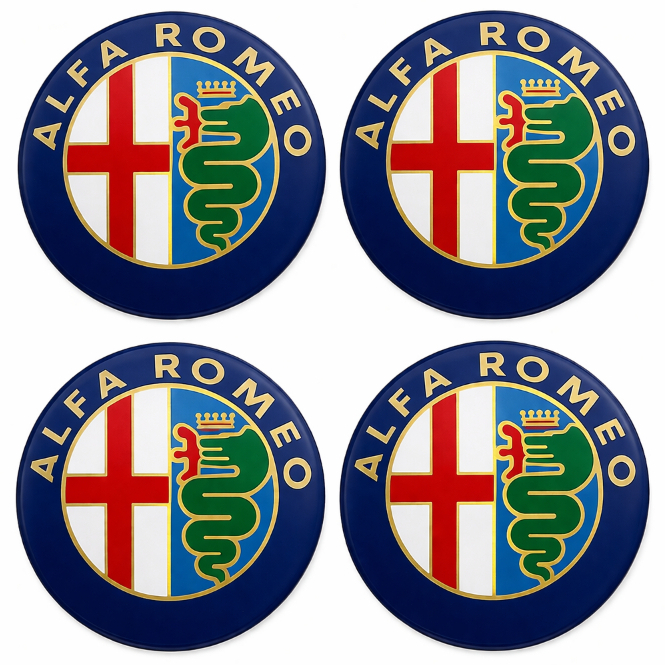 Emblema Logo Automotivo Resinado Alfa Romeo 55mm Adesivo Centro Roda Original Premium Alta Qualidade