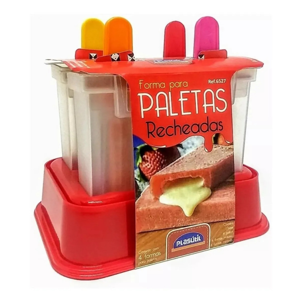 Forma De Picolé Com Recheio Paleta Mexicana Gourmet 4 Peças