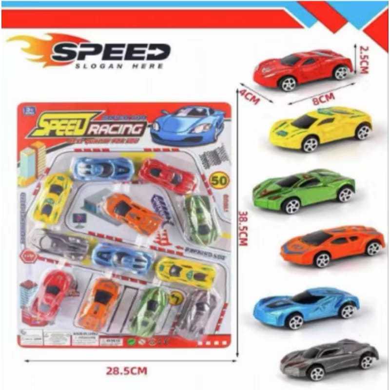 Brinquedo Kit 12 Carrinhos Fricção Carros Sport Car Disney Pixar Relâmpago Mcqueen/Coleção