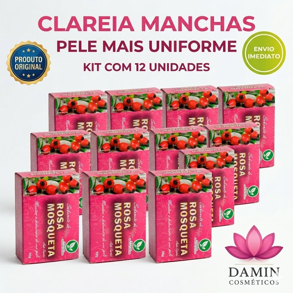Kit 12 Rosa Mosqueta Bionature 90g Original | Limpeza, Maciez e Cuidado Diário da Pele