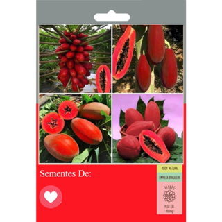 25 Sementes de Mamão Vermelho Taiwanês em Oferta na Shopee