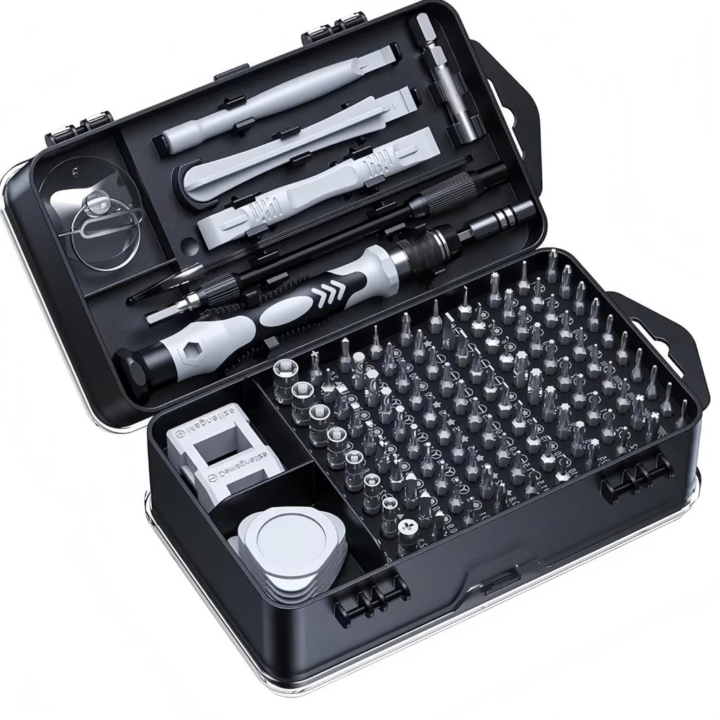 Kit de ferramentas de reparo doméstico para telefone, computador, relógio, console, óculos, eletrônico - 115 peças