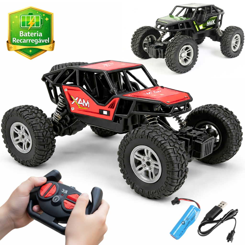 Carrinho Controle Remoto Grande Brinquedo Off Road Recarregavel