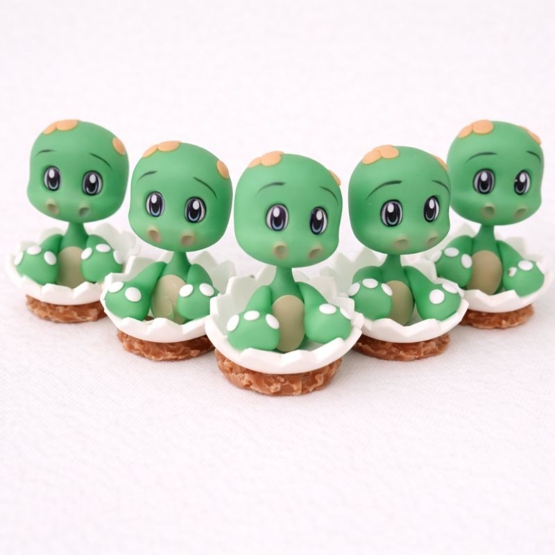 5 Apliques Lembrancinha Dinossauro no Ovo em Biscuit Para Aniversário personalizado