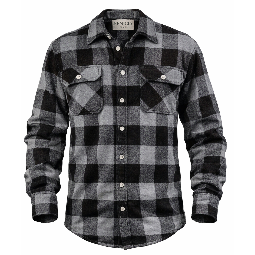 Camisa Xadrez Flanelada Inverno Unissex Manga Longa Masculina Feminina Estilo Casual