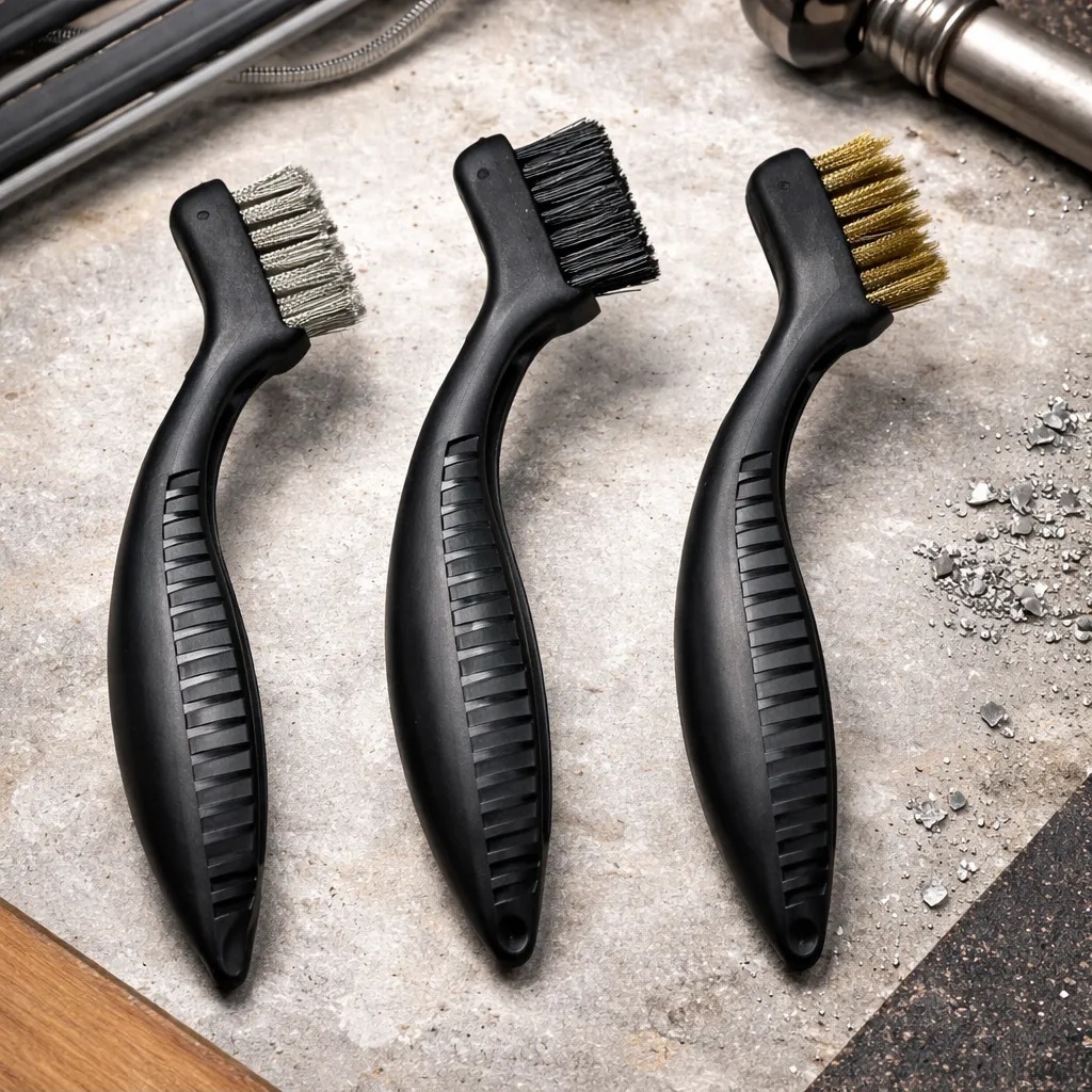 3 Escovas Aço Bronze Nylon Profissional Limpeza Casa Oficina — imagem 2 de 2