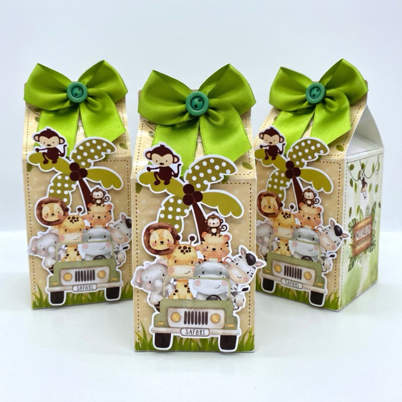 Kit Caixa Milk Safari Baby Luxo (10, 20 ou 30 un) Personalizada Nome  - Papel Fotográfico Brilho