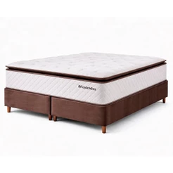 Cama Box Queen Colchão Molas Ensacadas com Pillow Top Extra Conforto 158x198x67cm Premium Sleep BF Colchões