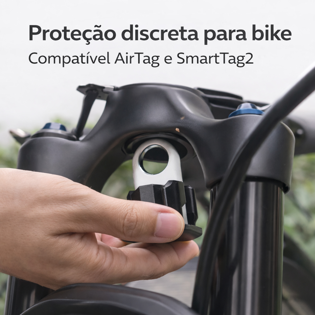 Suporte Rastreador Bicicleta Compatível com AirTag e SmartTag2 Anti Furto Discreto Segurança Para Bike Proteção