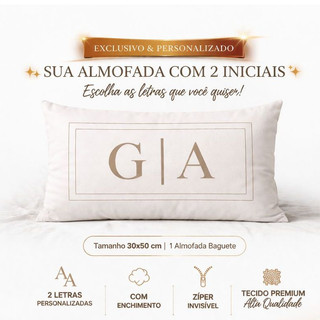 Baguete Almofada Suede Decorativas Personalizada Com Ziper
