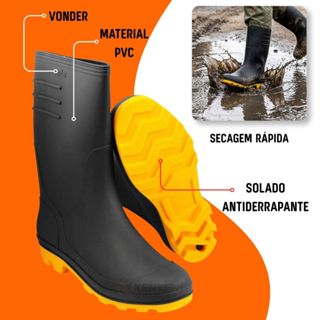 Bota De Pvc Forrada Borracha Impermeável Motoboy Chuva Moto em Oferta na Shopee
