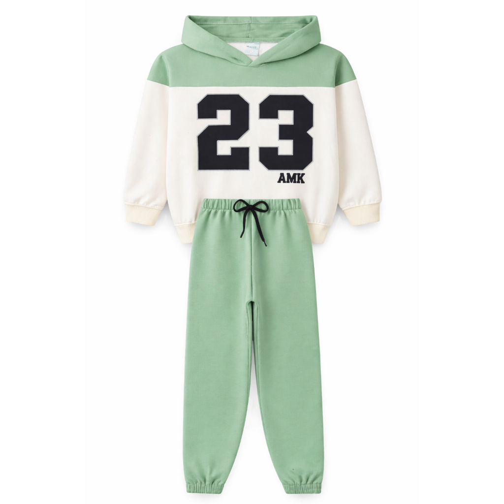 Conjunto Infantil Masculino Moletom Flanelado Menino Com Capuz Roupa De Inverno l77