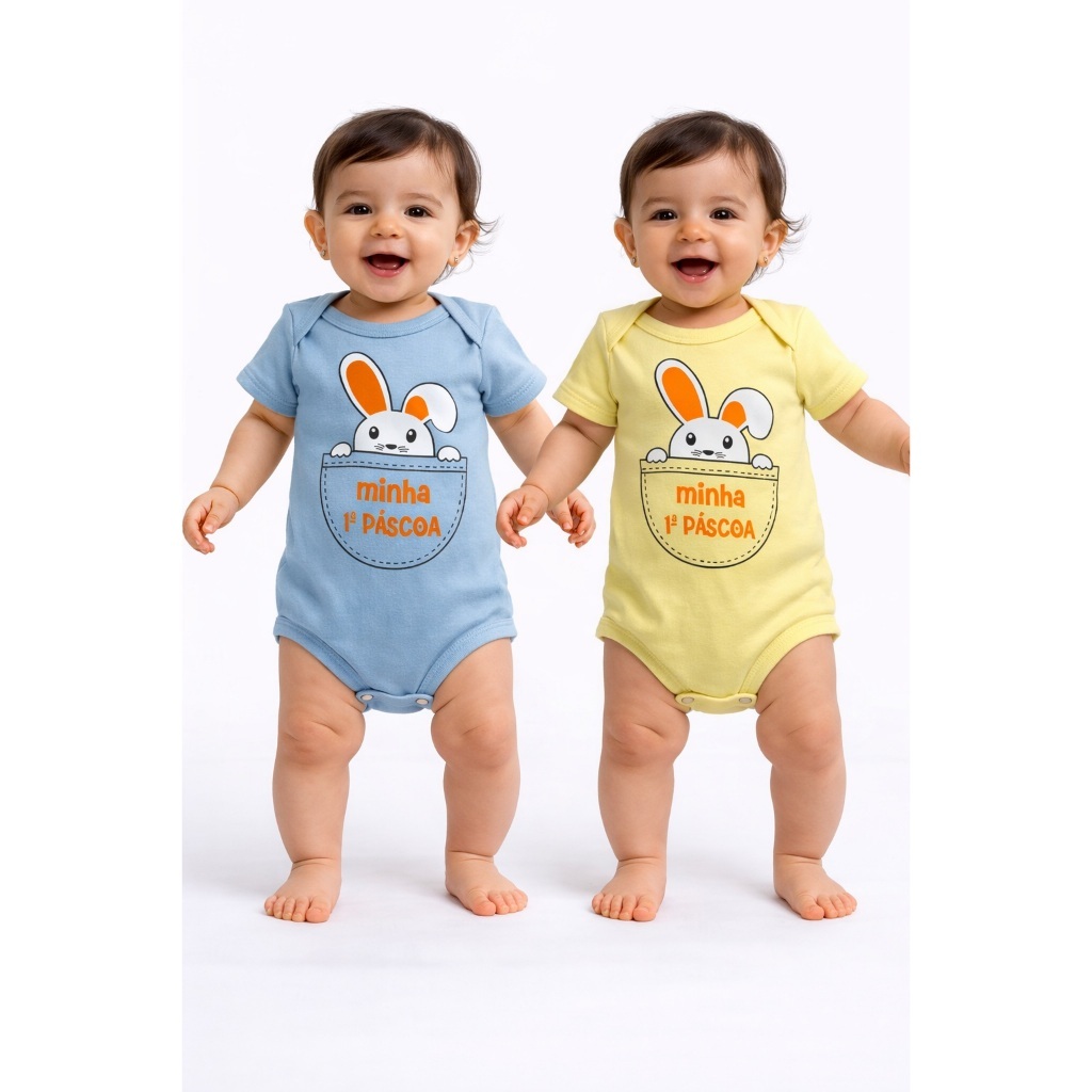 Body Bebê Páscoa Coelhinho Mais Saia Tutu Roupa Infantil Bebê Menina