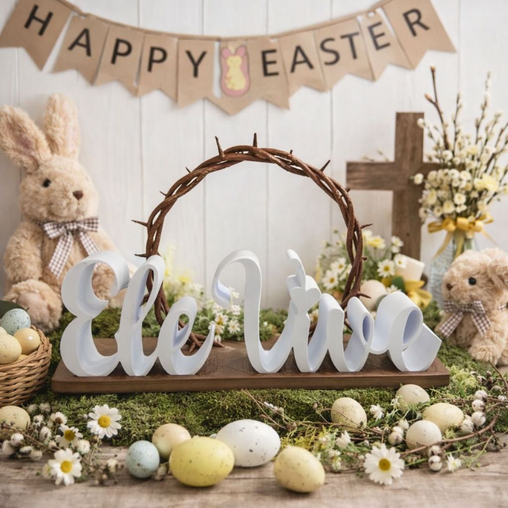 Enfeite Ele Vive com Coroa de Espinhos Decoração Religiosa em Oferta na Shopee