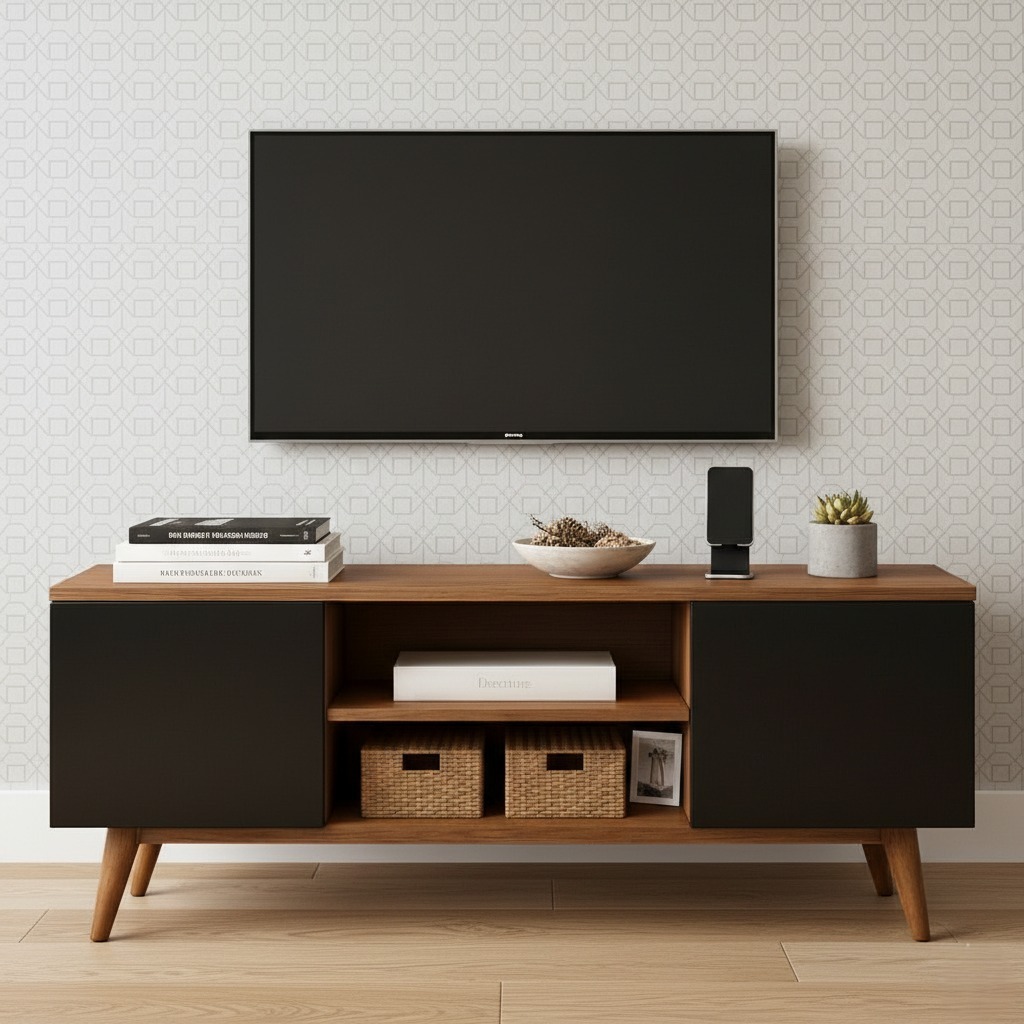 Aparador Buffet Multiuso Moderno Rack Sala Cozinha Bancada Para Tv 50 Polegadas Com 2 Portas