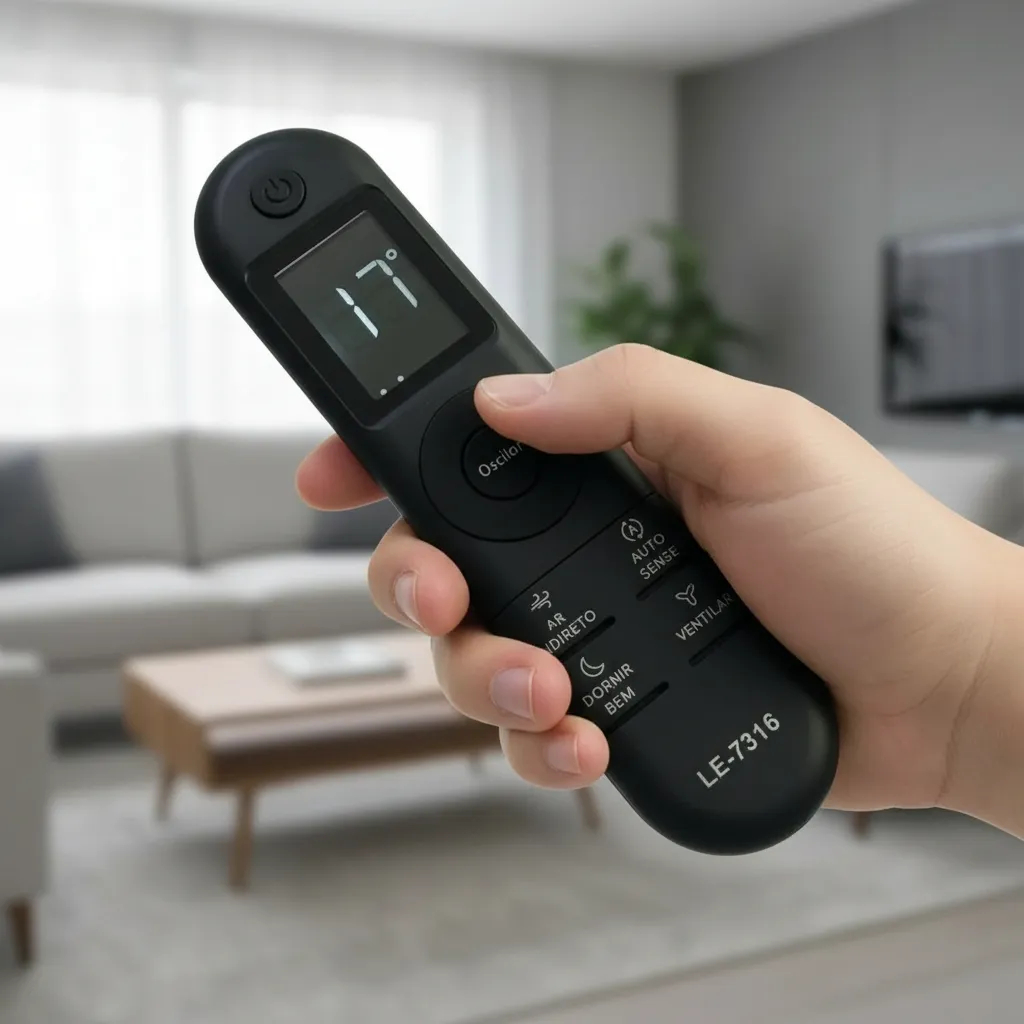 Controle Remoto Ar Condicionado Electrolux Color Adapt Preto Compatível Split LCD + Pilhas