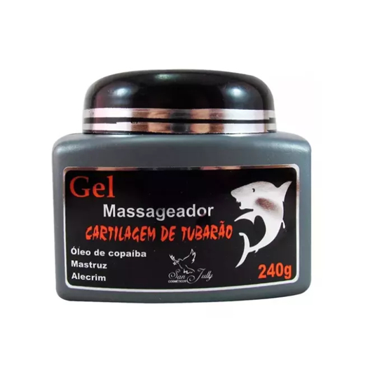 Kit 12 Gel Massageador Cartilagem De Tubarão Sanjully 240g